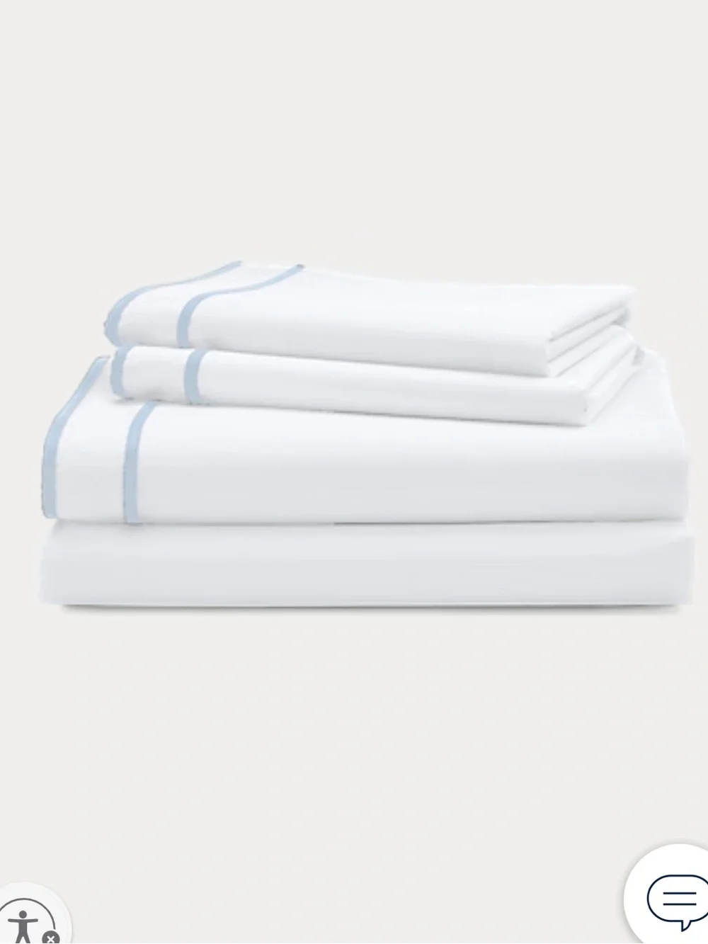 Lauren Ralph Lauren Home KING Spencer Border 4 Pc Sheet Set Retail $220